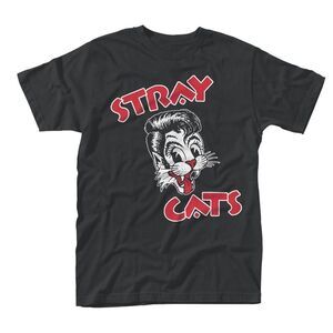 Stray Cats Unisex Adult Logo T-Shirt / Black